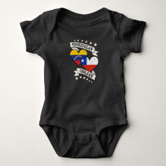 Venezuela Chilean Heart Flags Venezuela Chile Baby Bodysuit