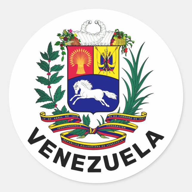 Venezuela coat of arms classic round sticker (Front)