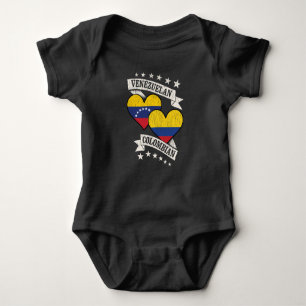 Venezuela Colombian Heart Flags Venezuela Colombia Baby Bodysuit