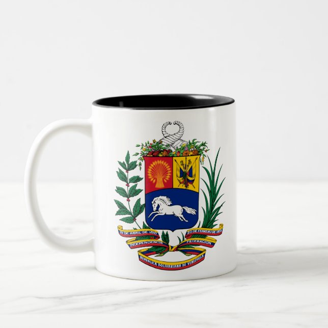 venezuela emblem Two-Tone coffee mug (Left)