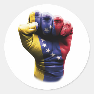 Venezuela Fist Flag Classic Round Sticker