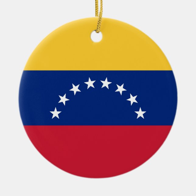 Venezuela flag ceramic tree decoration (Front)