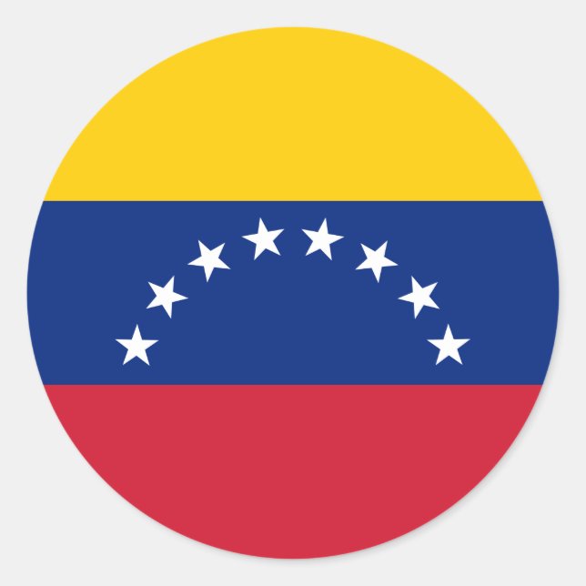 Venezuela flag classic round sticker (Front)