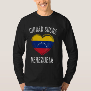 Venezuela Flag Heart Ciudad Sucre City T-Shirt