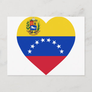 Venezuela Flag Heart Postcard