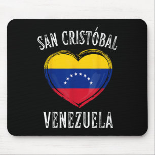 Venezuela Flag Heart San Cristobal City Mouse Pad