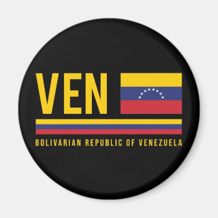 Venezuela Flag & ISO Code Alpha 3 Design Magnet