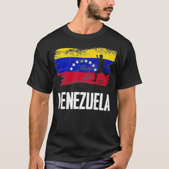 Venezuela Flag Jersey Venezuelan Soccer Team Venez T-Shirt (Front)