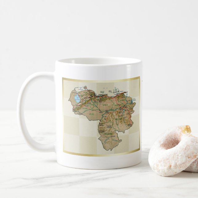 Venezuela Flag + Map Mug (With Donut)
