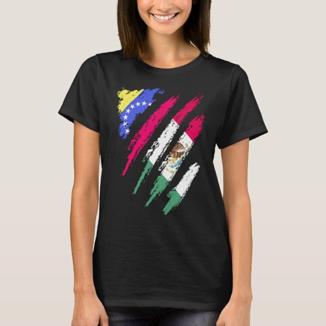 Venezuela Flag Mexico Grown Patriot Country Stripe T-Shirt (Front)