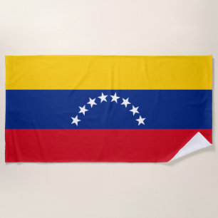Venezuela flag patriotic Venezuelans Beach Towel