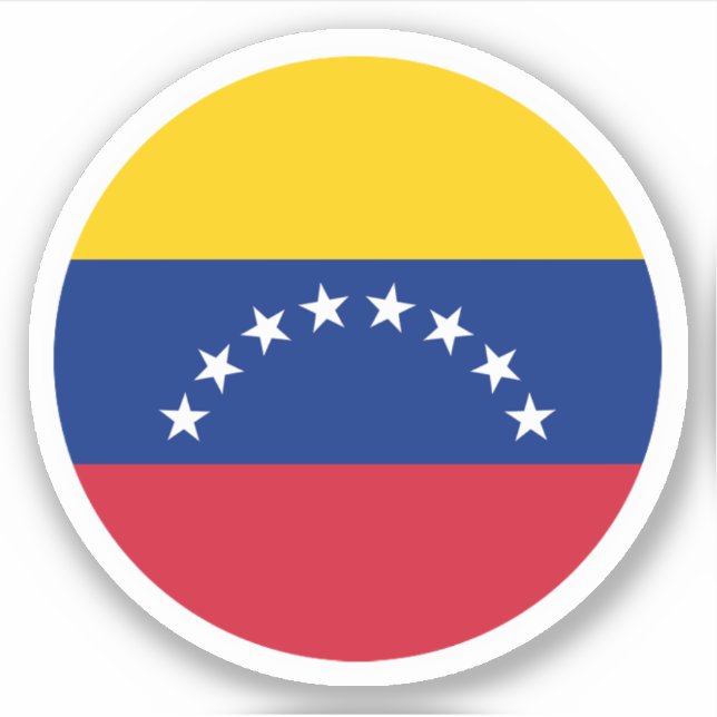 Venezuela Flag Round Sticker (Front)
