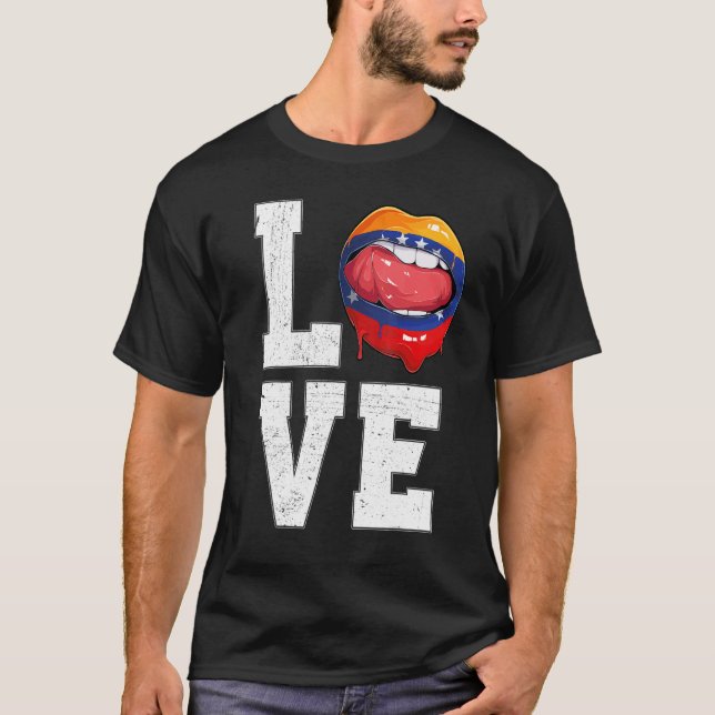 Venezuela Flag Soccer Fan Love Venezuelan T-Shirt (Front)