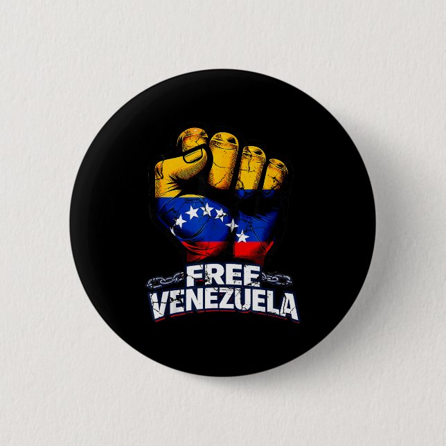 Venezuela Flag Venezuela Libre 2026  6 Cm Round Badge (Front)