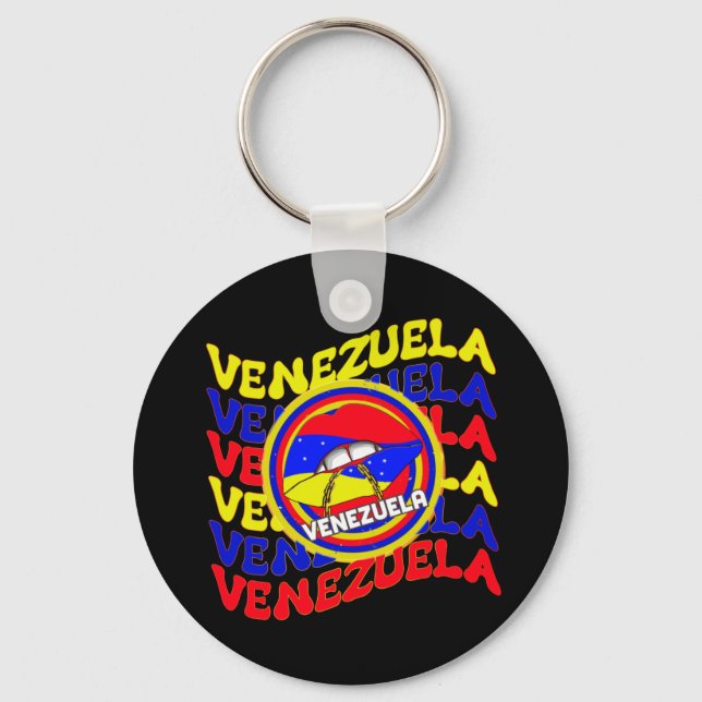 Venezuela Flag Venezuelan Pride Lips  Key Ring (Front)