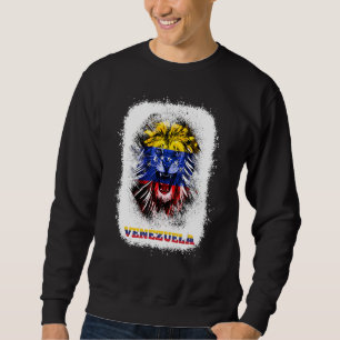 Venezuela Flag With Lion Face Venezuelan Pride Des Sweatshirt