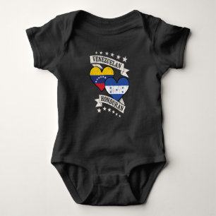 Venezuela Honduran Heart Flags Venezuela Honduras Baby Bodysuit