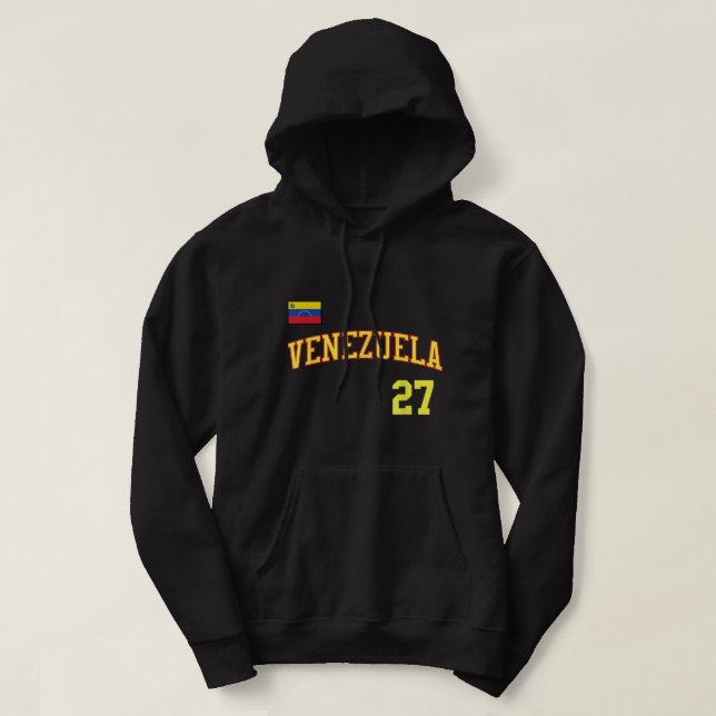 Venezuela in Baseball or Beisbol Style for Venezue Hoodie (Design Front)
