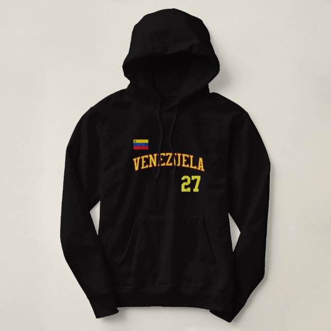Venezuela in Baseball or Beisbol Style for Venezue Hoodie (Design Front)
