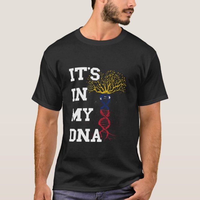 Venezuela It's In My DNA Tree Molecule Venezuelan  T-Shirt (Front)