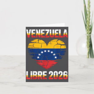 Venezuela Libre 2026 Venezuela Heart Flag Card