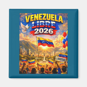 Venezuela Libre 2026 Venezuela Heart Flag Magnet
