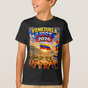 Venezuela Libre 2026 Venezuela Heart Flag T-Shirt