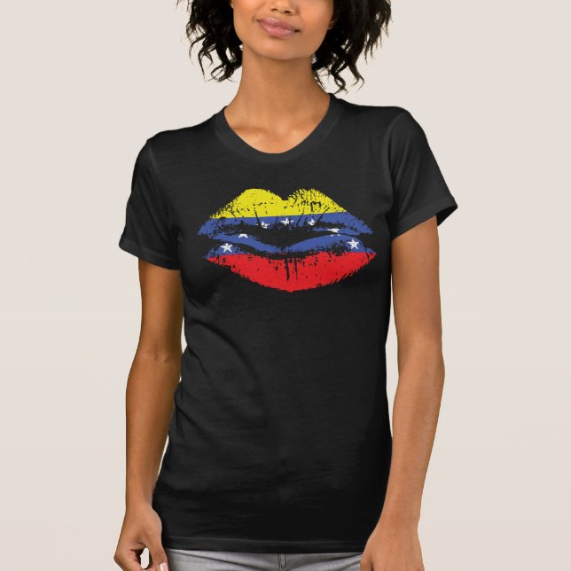 Venezuela Lips tshirt design for women. (Front)
