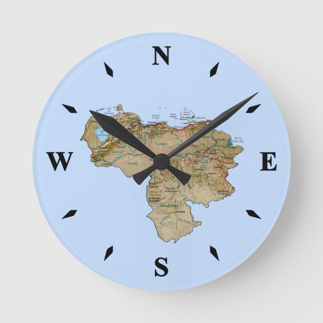 Venezuela Map Clock (Front)