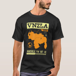 Venezuela Map Pointing Out Caracas City Orange T-Shirt