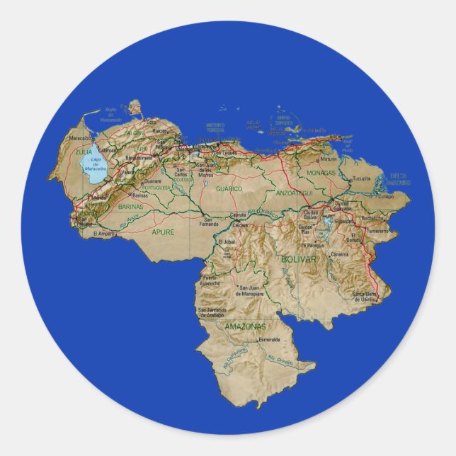 Venezuela Map Sticker (Front)