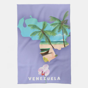 Venezuela map tea towel