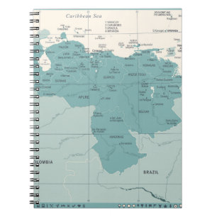 Venezuela Map - Vintage High Detailed vintage Illu Notebook