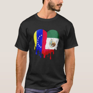 Venezuela Mexico Flag Heart Citizen Grown Patriot T-Shirt