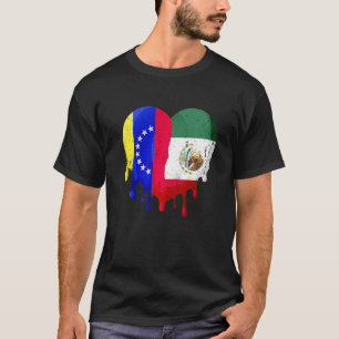 Venezuela Mexico Flag Heart Citizen Grown Patriot T-Shirt