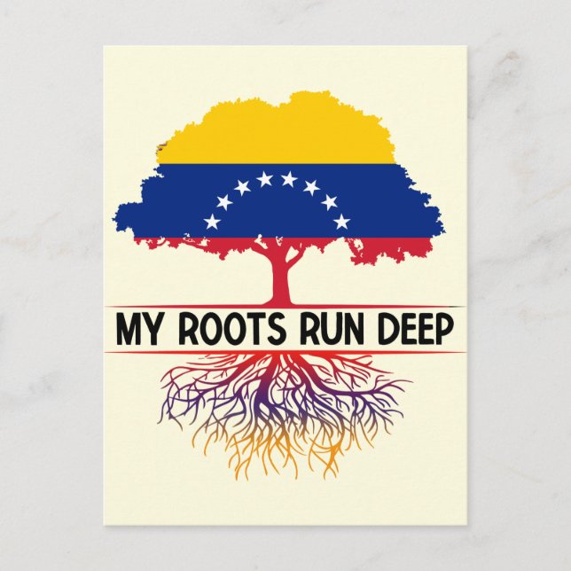 Venezuela My Roots Run Deep Venezuelan Pride  Postcard (Front)