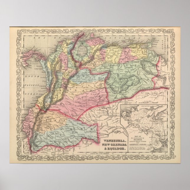 Venezuela, New Grenada and Equador Poster (Front)