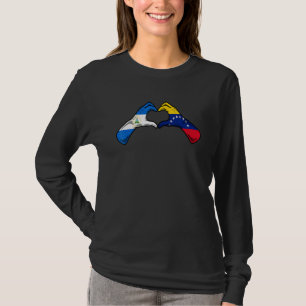 Venezuela Nicaragua Flag Venezuelan Nicaraguan Hea T-Shirt