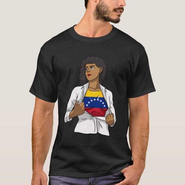 Venezuela Proud Venezuelan Flag Hispanic Girl Woma T-Shirt (Front)