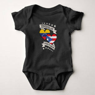 Venezuela Puerto Rican Heart Flags Venezuela Puert Baby Bodysuit