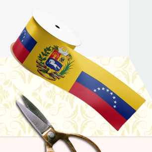 Venezuela Ribbon, Emblem, patriot, Velezuelan Flag Grosgrain Ribbon
