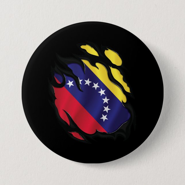Venezuela Ripped Flag 7.5 Cm Round Badge (Front)