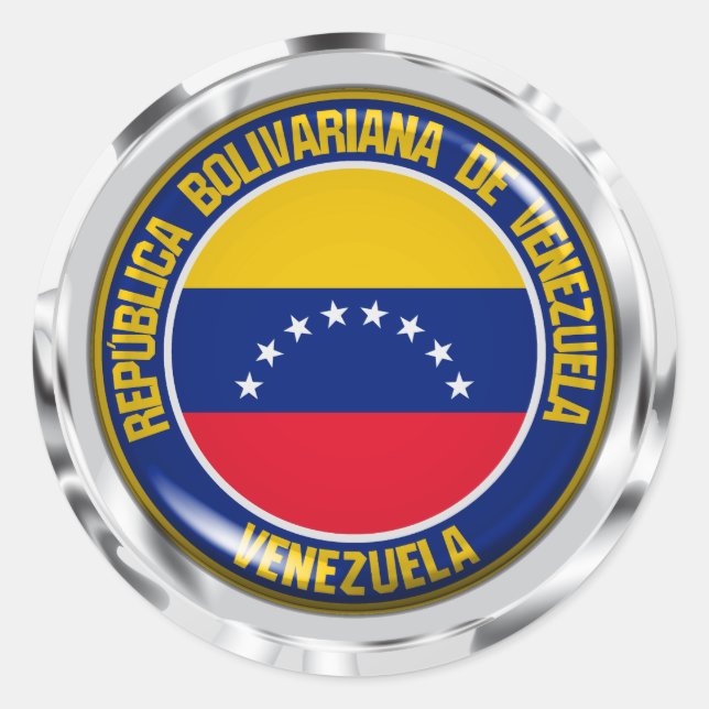 Venezuela Round Emblem Classic Round Sticker (Front)