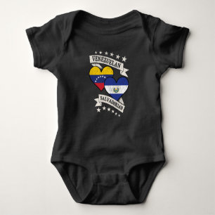 Venezuela Salvadorian Heart Flags Venezuela El Sal Baby Bodysuit