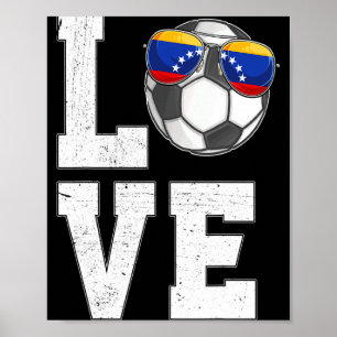 Venezuela Soccer Love Venezuelan Fan Flag T Shirt Poster
