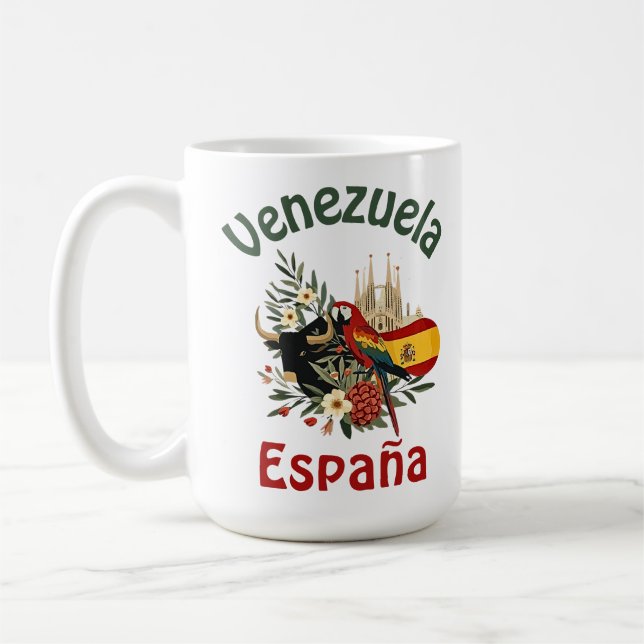 Venezuela + Spain - fusion of roots and pride Coffee Mug (Left)