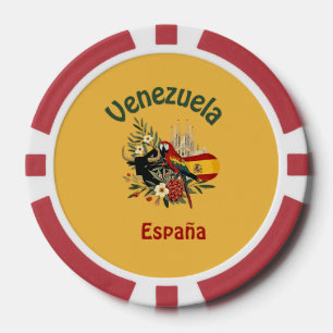 Venezuela + Spain - fusion of roots and pride Poker Chips