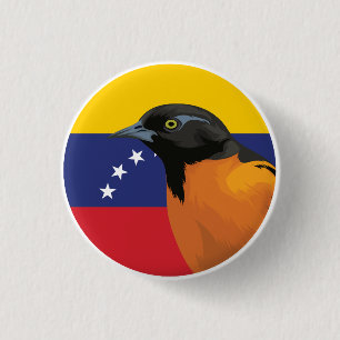 Venezuela Troupial Venezuelan National Animal Flag 3 Cm Round Badge