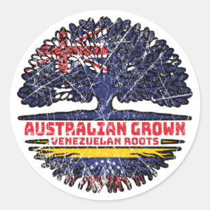 Venezuela Venezuelan Australian Australia Tree Classic Round Sticker