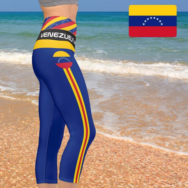 Venezuela & Venezuelan Flag fashion Fitness, Sport Capri Leggings (Creator Uploaded)
